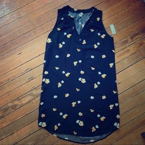 Old Navy black high- low dress with floral print